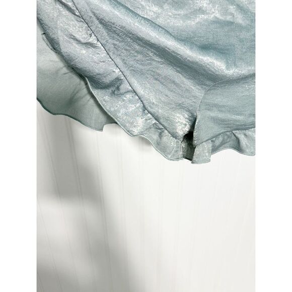 Show Me Your Mumu Women's‎ Riviera Tie-Front Romper Ruffle Trim Green Large - Picture 10 of 14